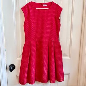 Mayoral red party dress a line skirt peek a boo back size 14